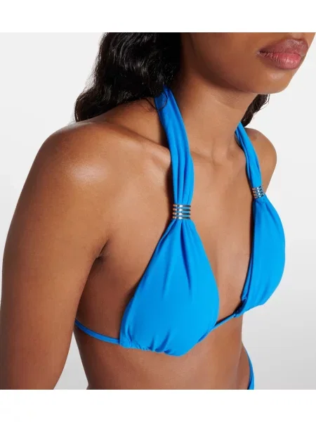 Bikini Melissa Odabash cu gât halter albastru