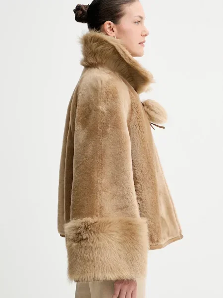 Двостороння шкіряна куртка By Malene Birger ODELLIES демісезонна коричневий