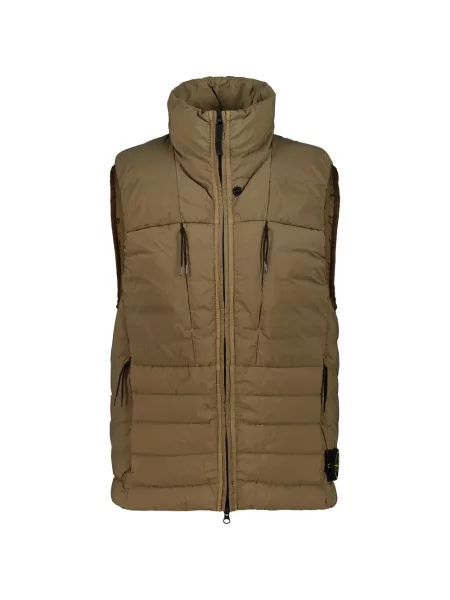 Matlasat vestă Stone Island cu strasuri maro