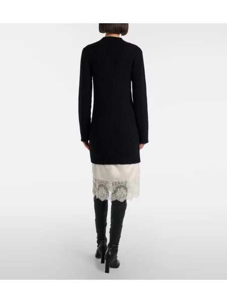 Rochie Staud de lână de costum negru