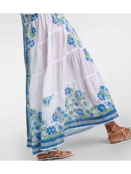 Maksi sukienka maxi Rokh w kwiatki garniturowa biała