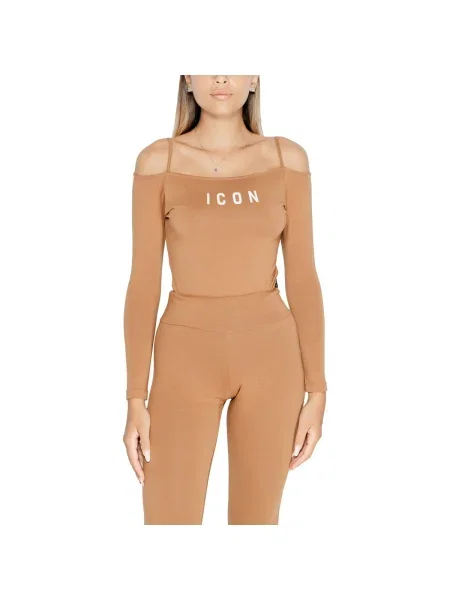 Body Icon cu mâneci lungi maro