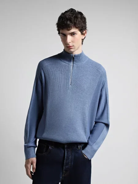 Светр Armani Exchange бавовна/вовна синій