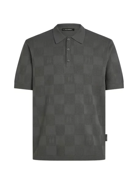 Tricou polo Karl Lagerfeld gri
