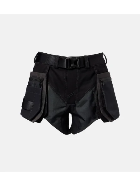 Szorty cargo Mugler z niską talią czarne
