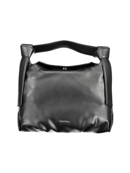 Lniana torebka Calvin Klein czarna