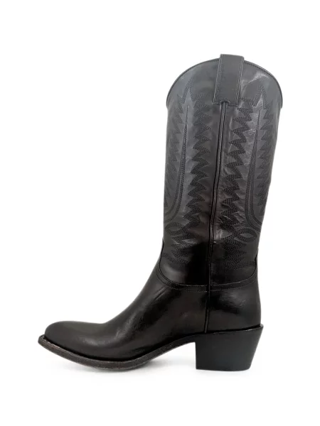 Botine Sartore cu broderie din piele negru