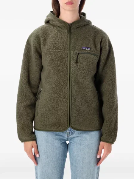 Geacă Patagonia cu glugă retro verde