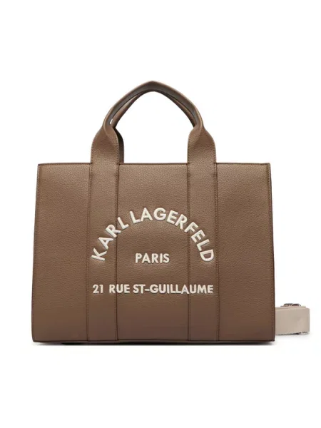 Karl Lagerfeld torebka shopper z imitacji skóry K/RSG MD brązowa