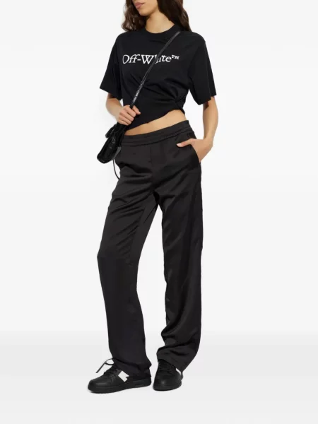 Decupat tricou Off-white cu imagine alb