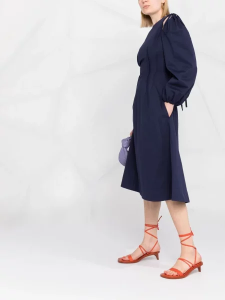 Rochie maxi Msgm lungă de costum albastru