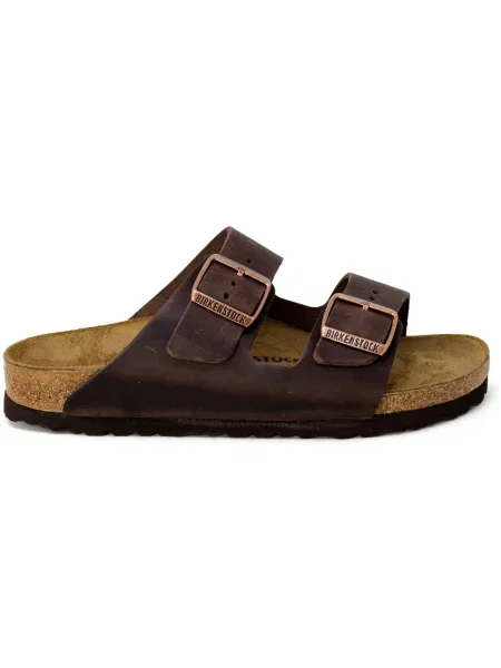 Șlapi Birkenstock din piele maro