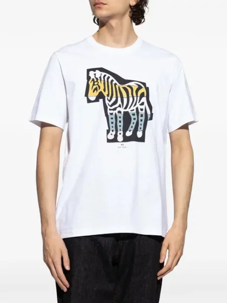 Tricou Paul Smith cu imagine cu model zebră alb