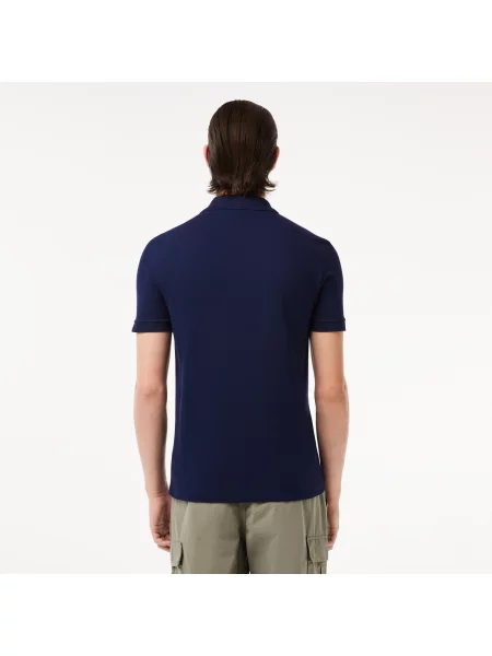 Lacoste Koszulka Polo Slim Fit Stretch Cotton Piqué Grey Crocodile szara