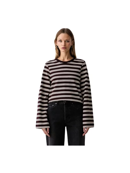 Top Barbour w paski z paskiem czerwony
