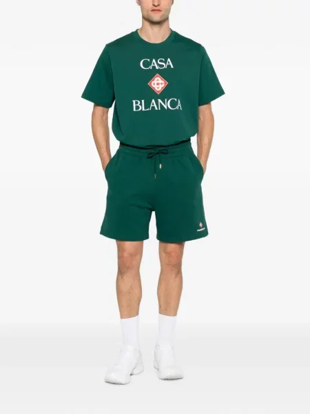 Pantaloni scurți Casablanca cu imagine cu cordon verde