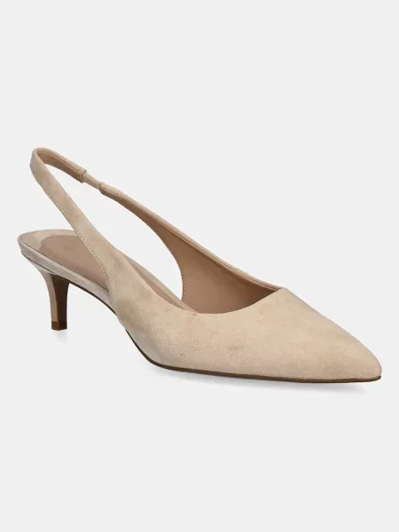 Pantofi cu toc Lauren Ralph Lauren din piele bej