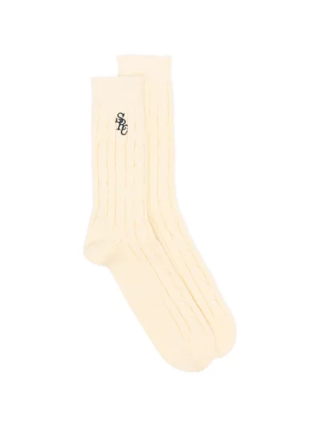 Șosete Sporty & Rich cu broderie tricotate galben