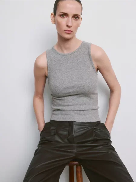 Майка MANGO сірий