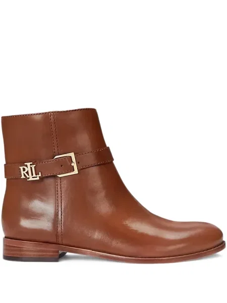 Кожени боти до глезена Lauren Ralph Lauren кафяво