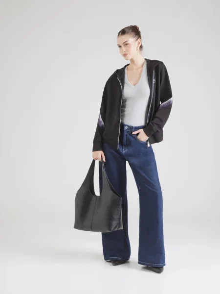 Emporio Armani Športová mikina so Natural Ventus 7 fialová melírovaná / čierna biela