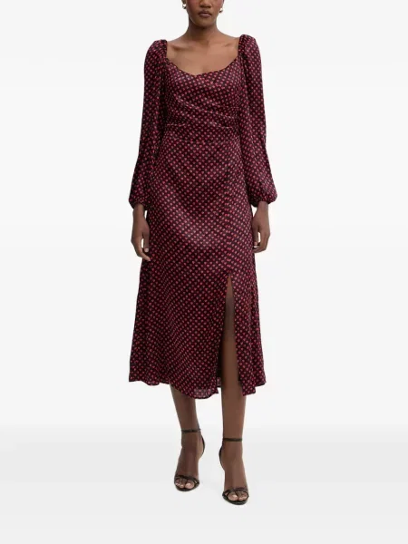Rochie midi Morgan cu imagine cu motiv cu inimi negru