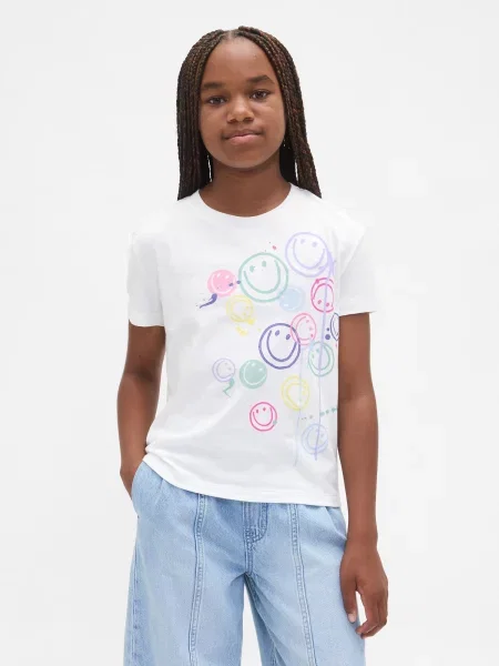 Tricou copii Gap alb