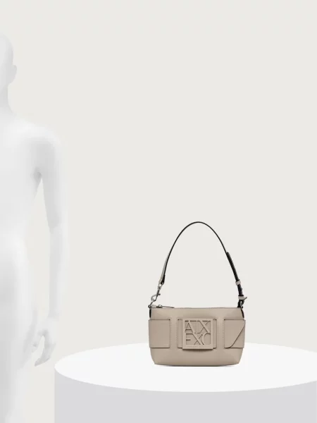 Кожаная сумка хобо Armani Exchange
