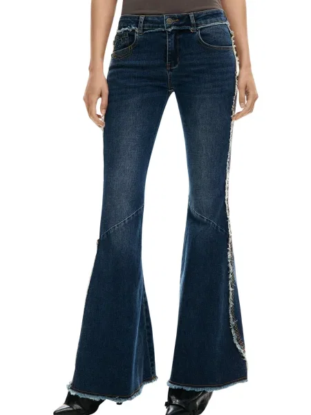 Blugi evazați Desigual albastru