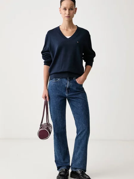 Tommy Jeans Pulover ESSENTIAL marin albastru