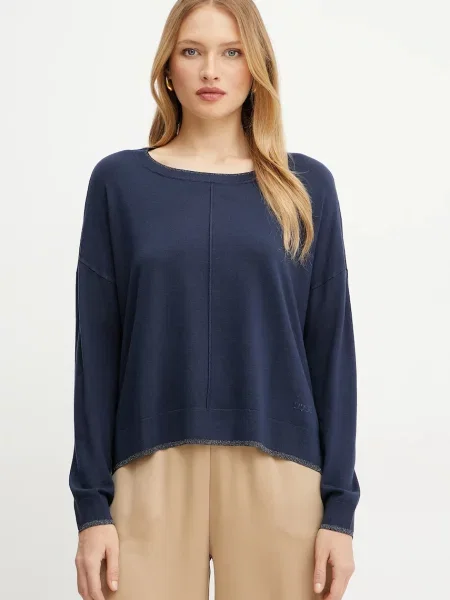 Dzianinowy lekki sweter Liu Jo niebieski