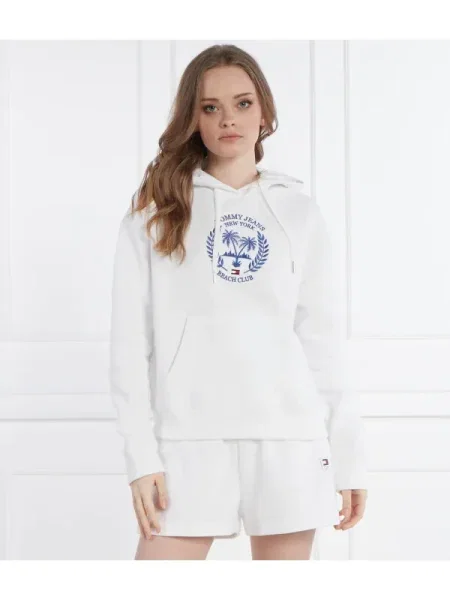 Tommy Jeans Bluză Boxy Fit alb
