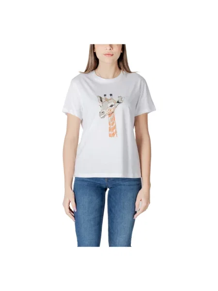 Elegancki T-shirt z krótkim rękawem dla kobiet Liu Jo biała