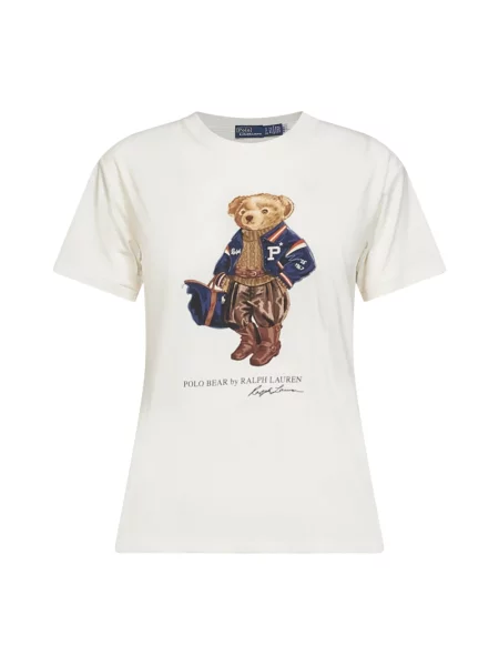 Koszulka polo Polo Ralph Lauren z nadrukiem biała