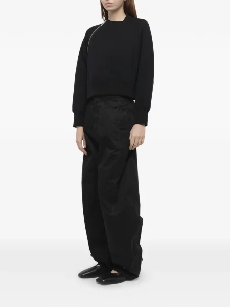 Hanorac cu fermoar Sacai asimetric negru