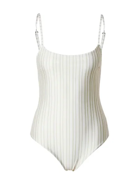 Samsøe Samsøe Jednodielne plavky Leah svetlozelená biela