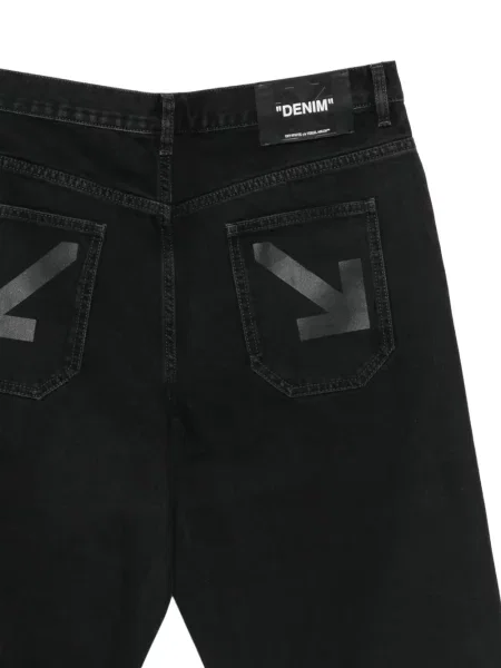 Blugi drepți Off-white cu imagine alb