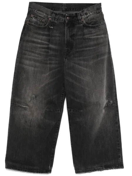 Szerokie jeansy R13 o krotszym kroju czarne