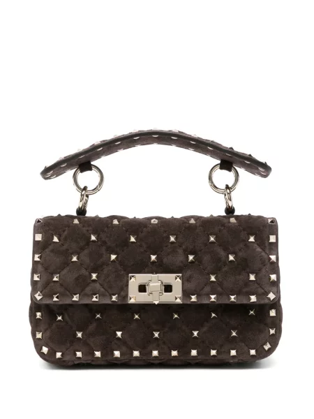 Geantă shopper Valentino Garavani maro