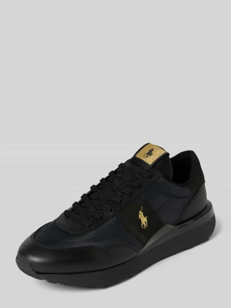 Sneakersy niskie z dodatkiem skóry bydlęcej model ‘TRAIN Polo Ralph Lauren czarne