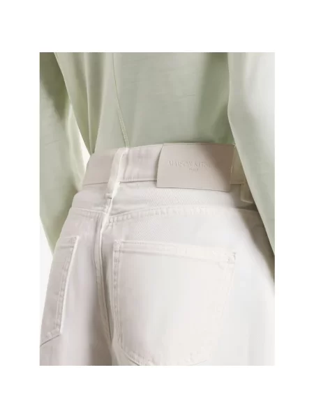 Szorty jeansowe Maison Kitsune białe