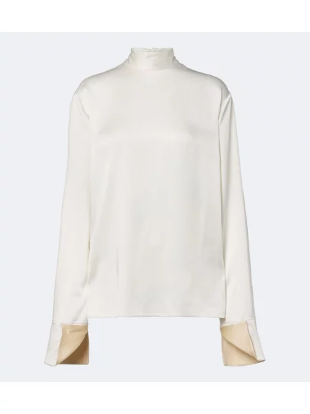 Top Stella Mccartney din satin alb