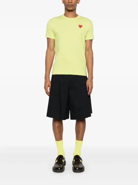 Tricou Comme Des Garcons Play cu motiv cu inimi verde