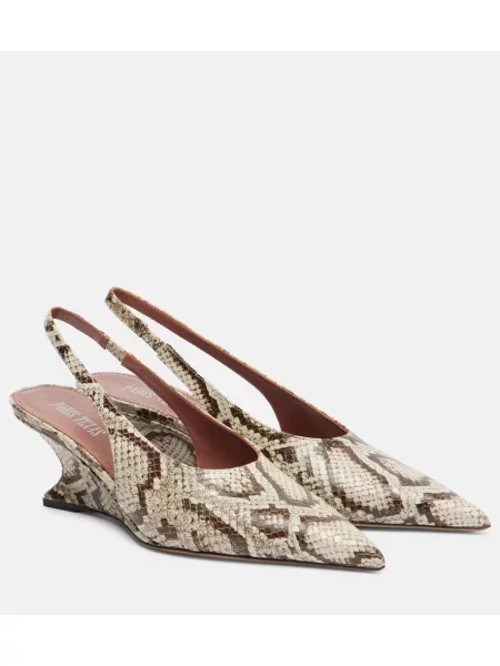 Pantofi cu toc Paris Texas din piele slingback