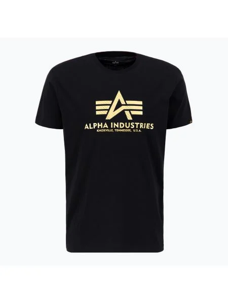 Alpha Industries мъжка тениска Basic T Carbon black/gold черно
