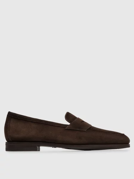 Замшеві лофери Santoni коричневі