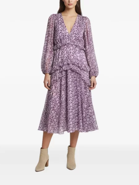 Rochie maxi Maje cu model floral cu imagine violet