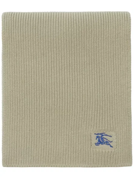 Fular Burberry cu broderie din cașmir verde