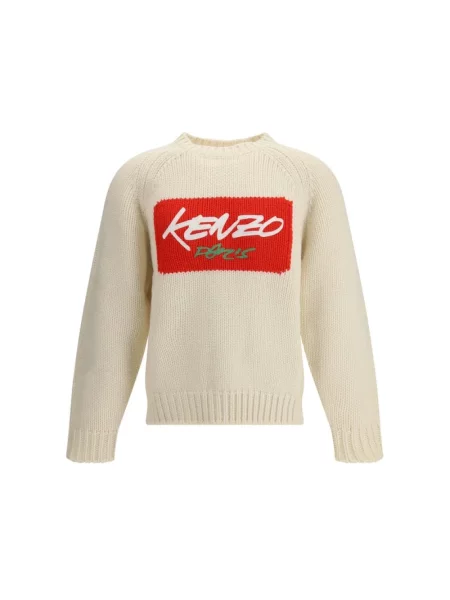 Sweter Kenzo wełniany biały