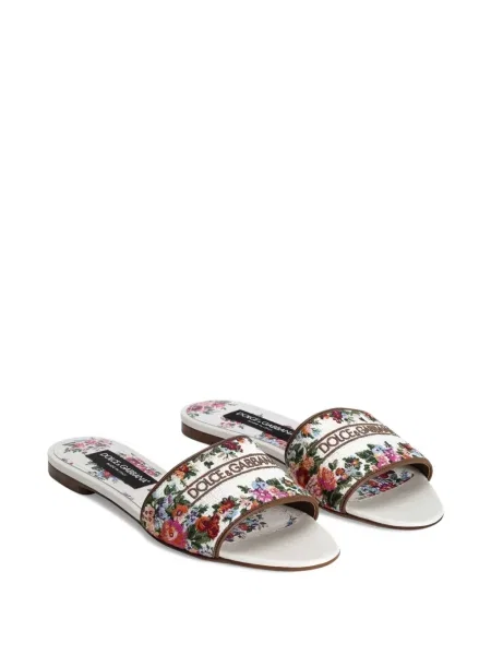 Sandale Dolce & Gabbana cu model floral alb